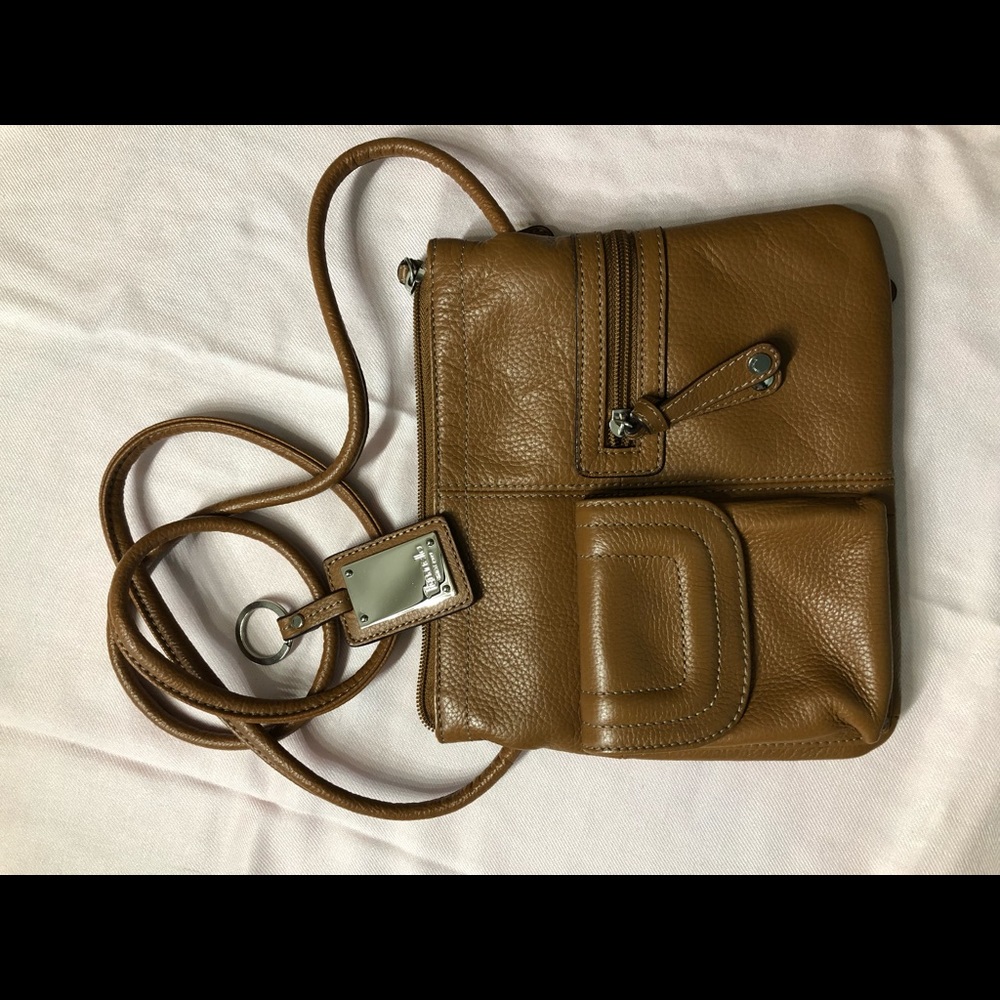 Camel colored leather Tignanello purse